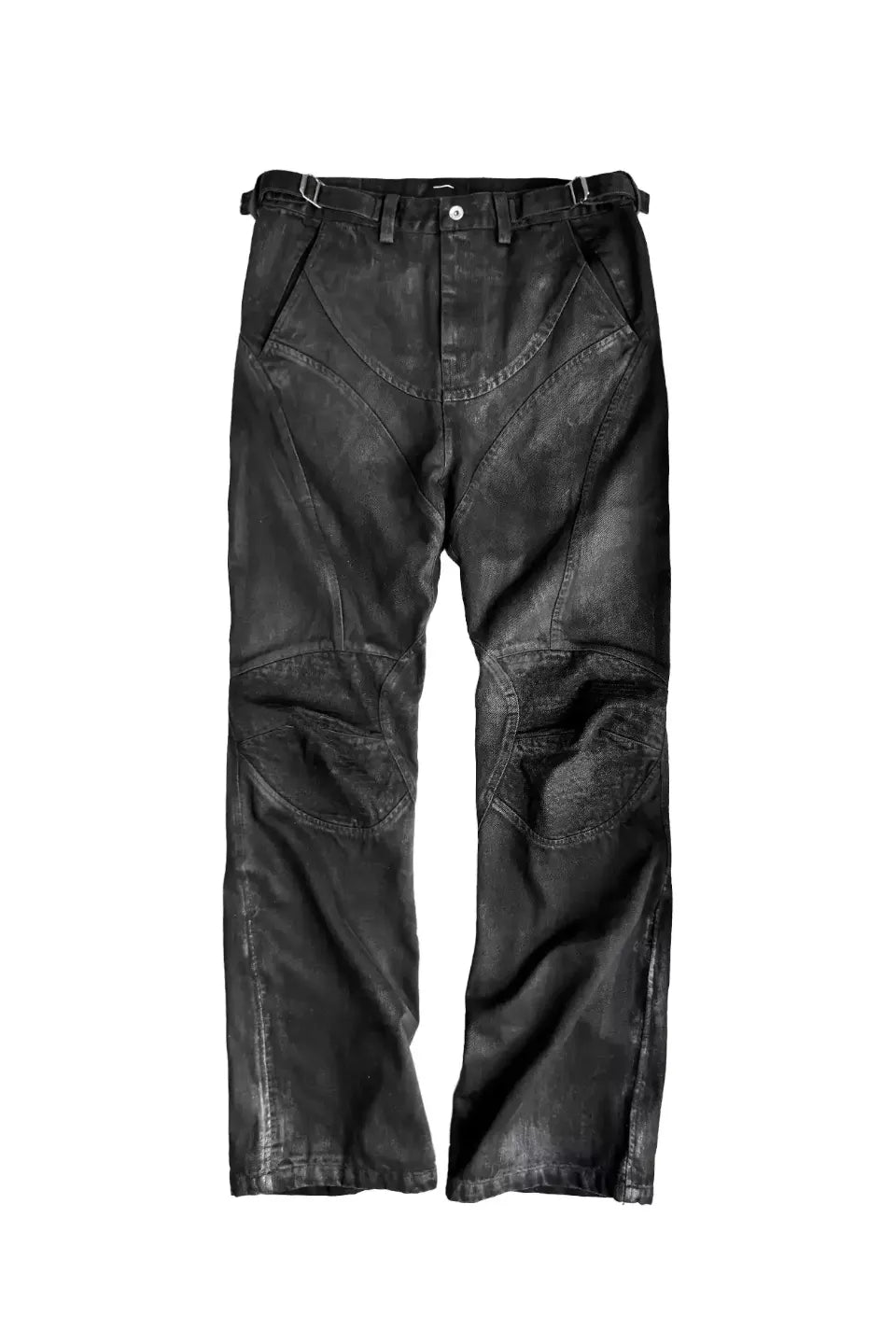 Dark Coated Distorted Seam Jeans
