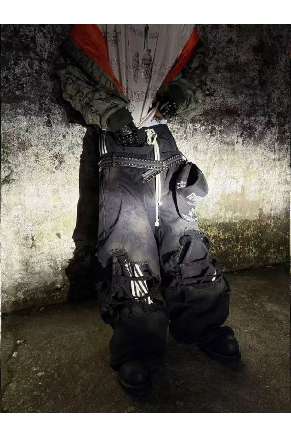 Dark Punk Studded Snap Waist Belt