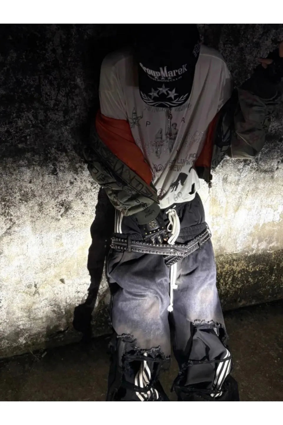 Dark Punk Studded Snap Waist Belt