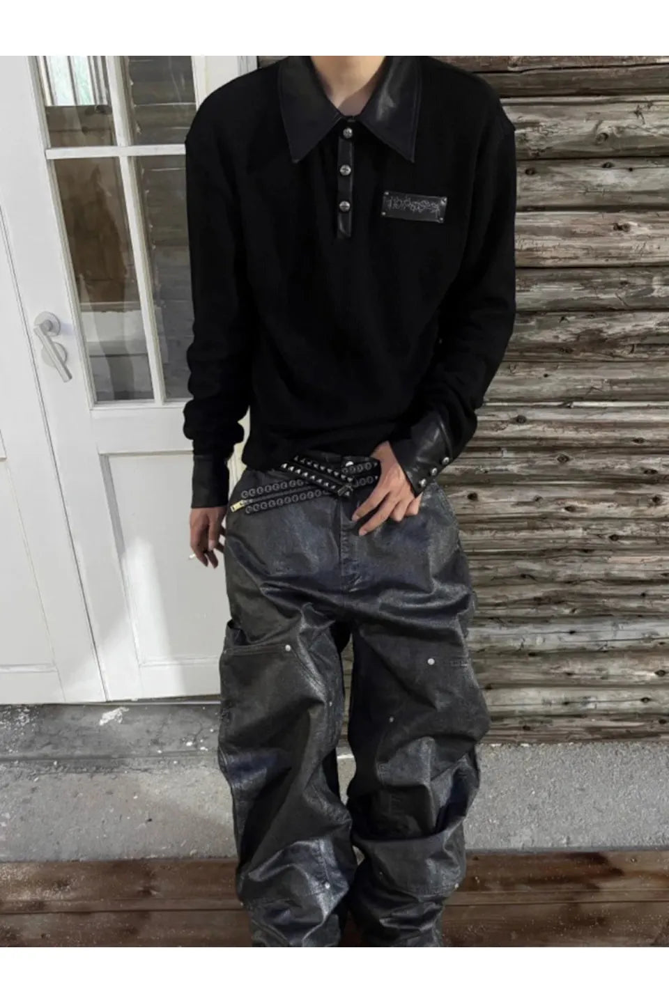 Dark Punk Studded Snap Waist Belt