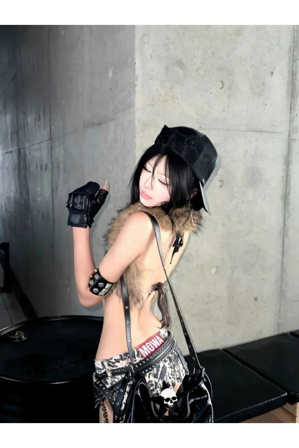 Dark Punk Studded Snap Waist Belt