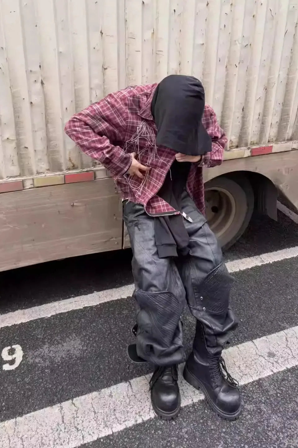 TH4SWE ザフォースウィ｜Dark Waxed Plaid Zip Shirt Jacket ダーク