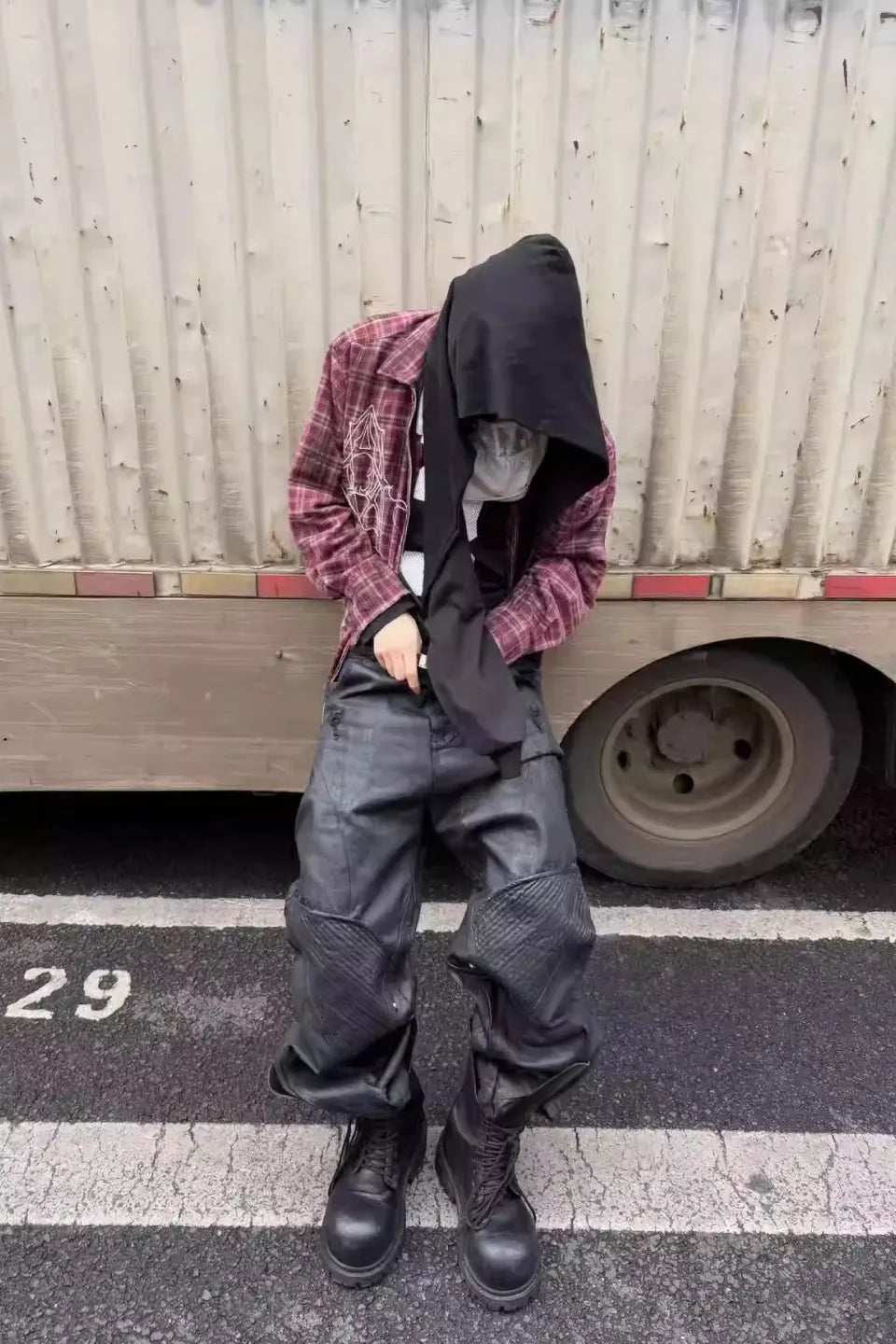 TH4SWE ザフォースウィ｜Dark Waxed Plaid Zip Shirt Jacket ダーク