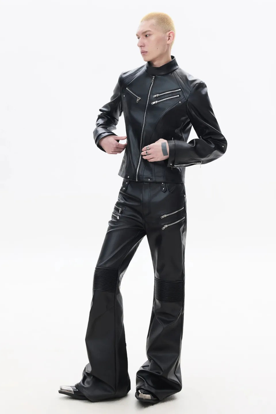 Deconstruct Zip Biker Jacket