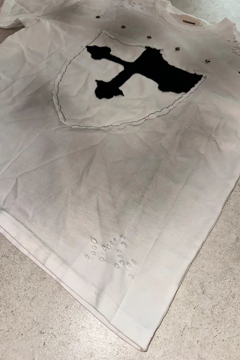Deconstructed Cross Grimy Paint T-shirt