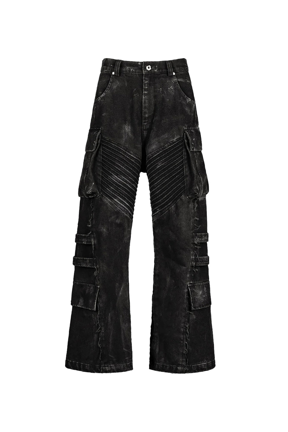 Deconstructed Distressed Wanderer Multi Pocket Jeans