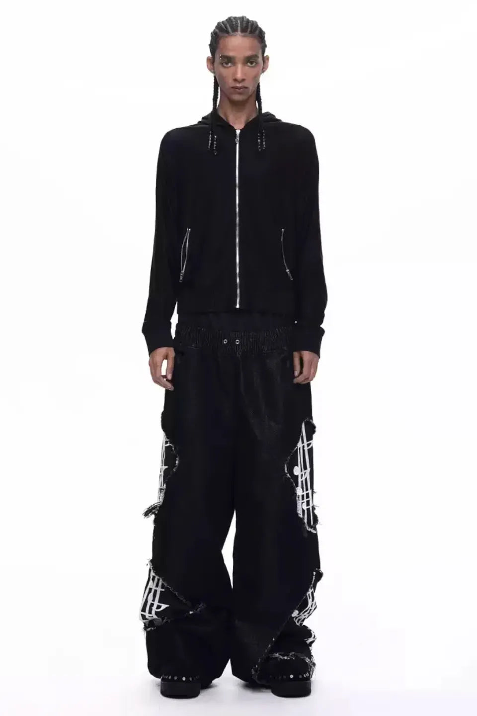 Deconstructed Dual Waist Denim Pants