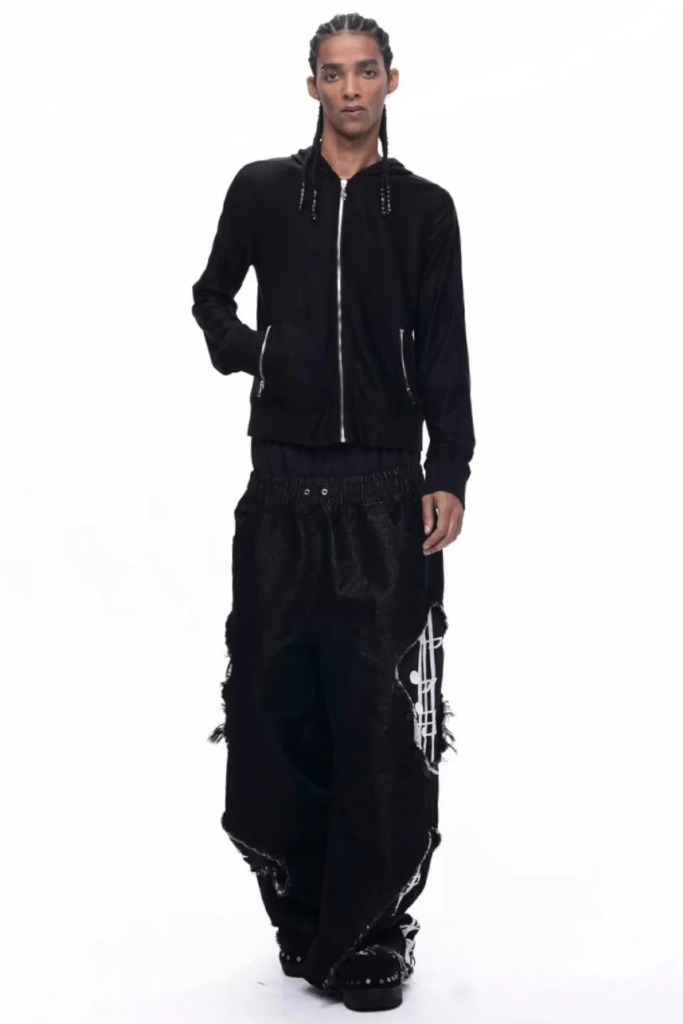 Deconstructed Dual Waist Denim Pants
