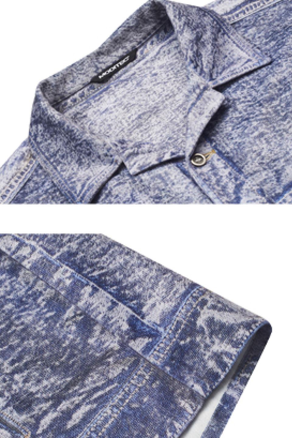 Denim Print Cuban Shirt