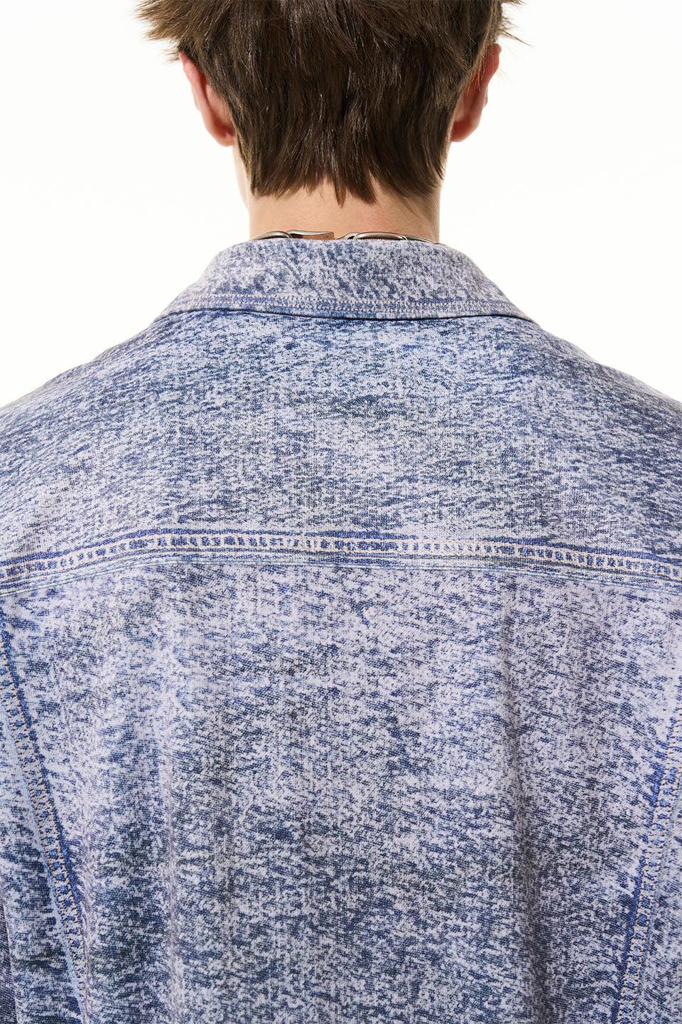 Denim Print Cuban Shirt