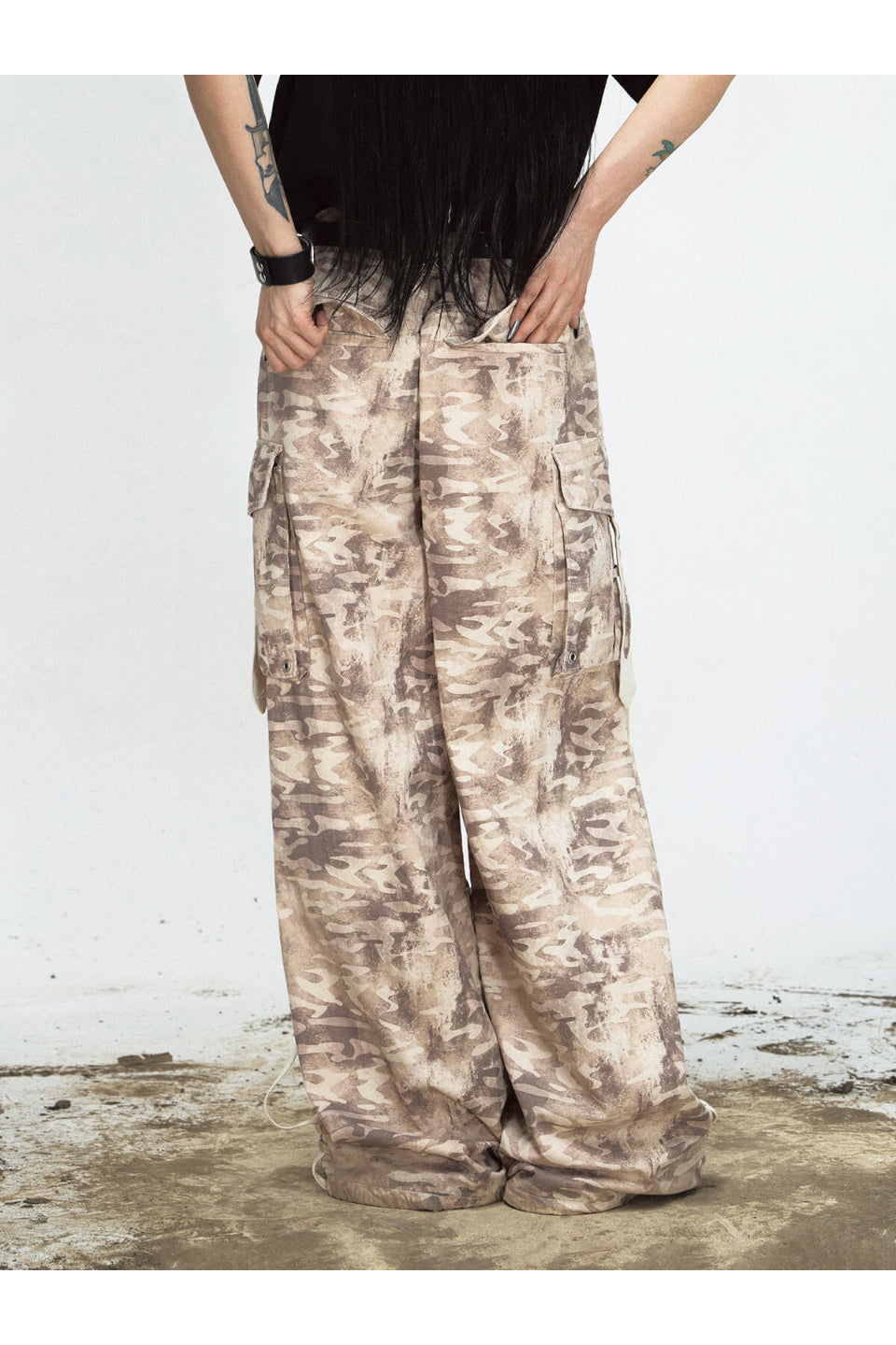 Desert Camo High Waisted Cargo Pants