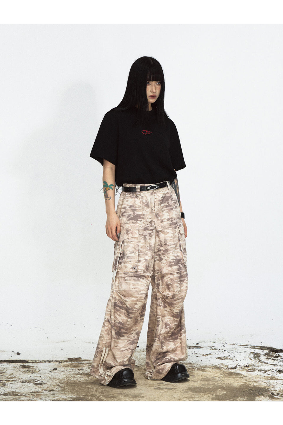 Desert Camo High Waisted Cargo Pants