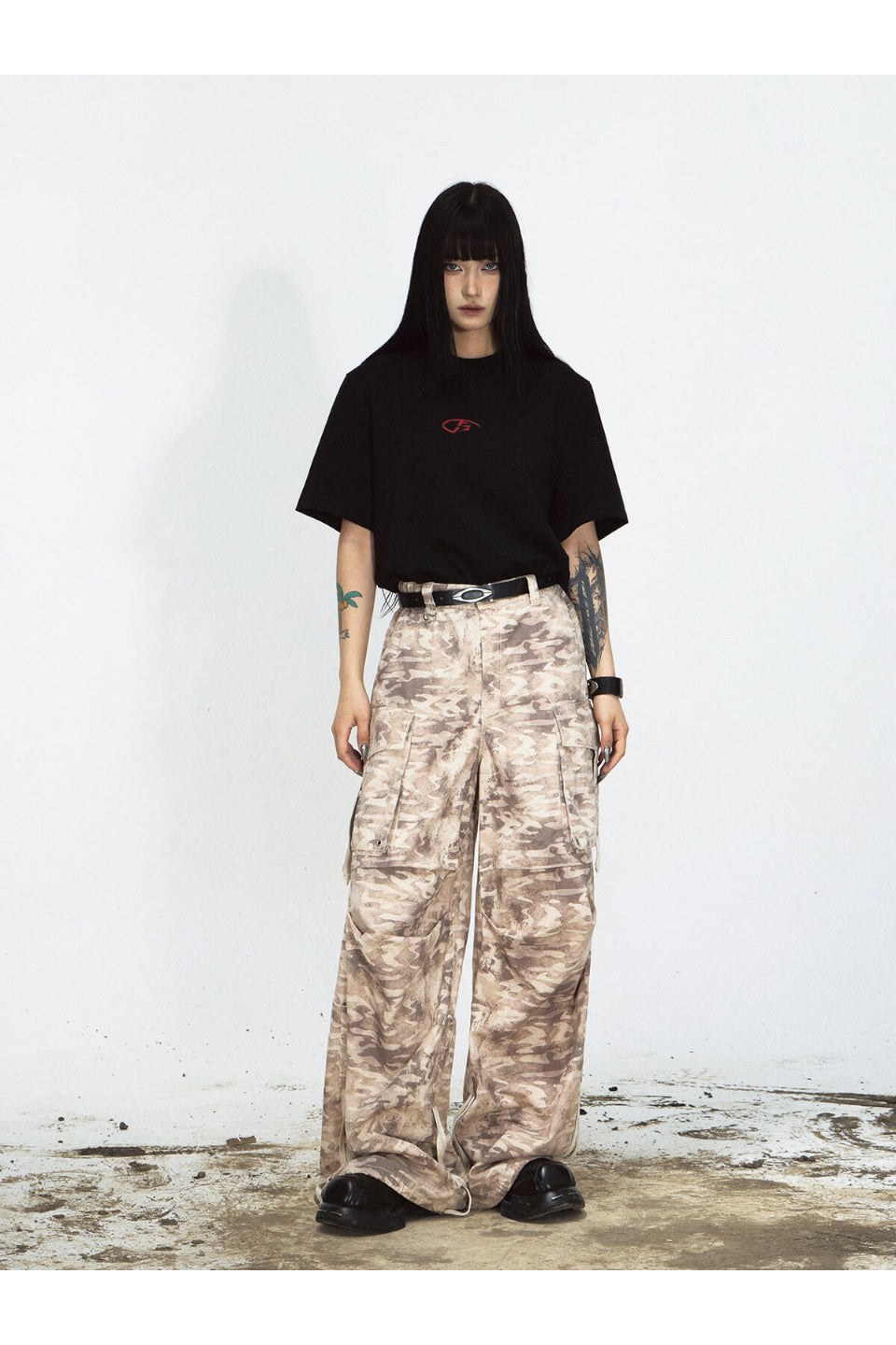 Desert Camo High Waisted Cargo Pants