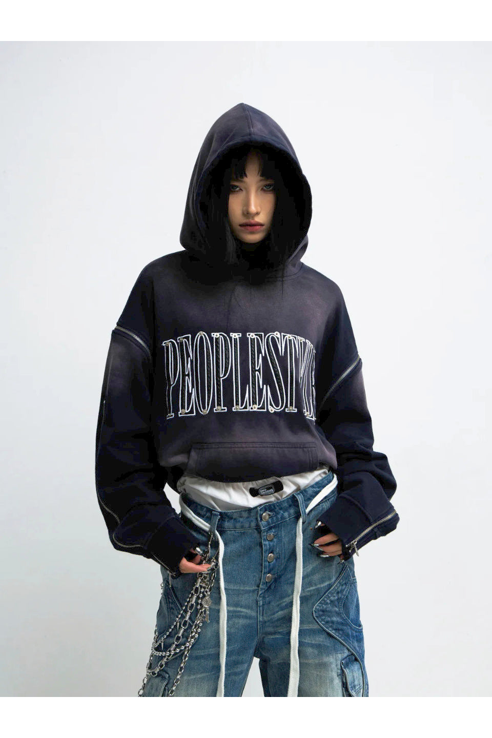 Detachable Embroidered Hoodie