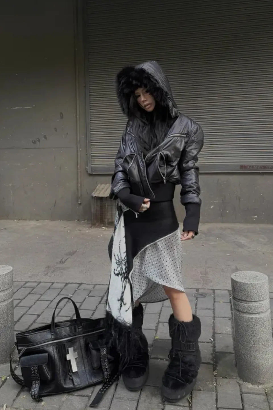 Detachable Fur Hooded Zip Jacket