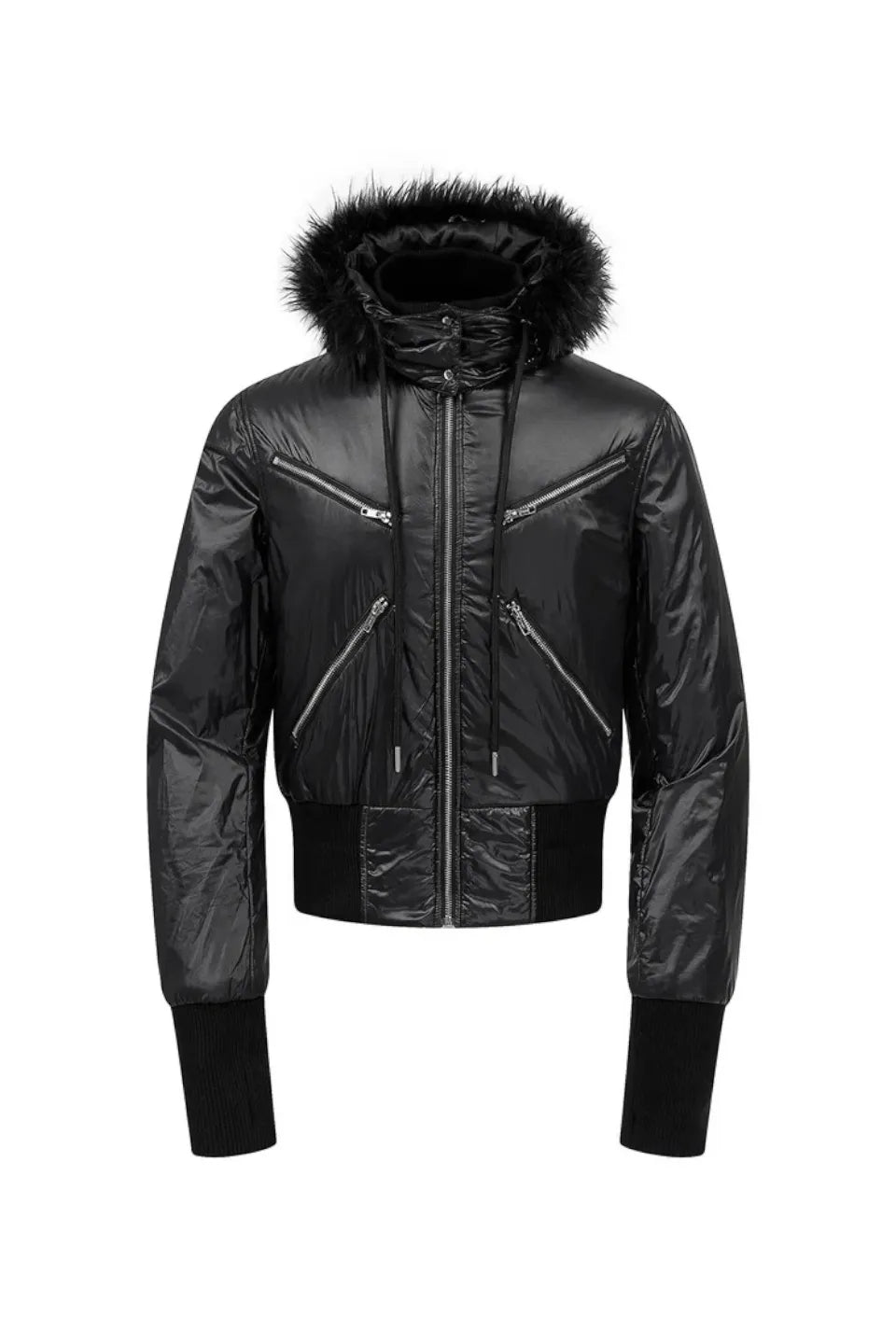 Detachable Fur Hooded Zip Jacket