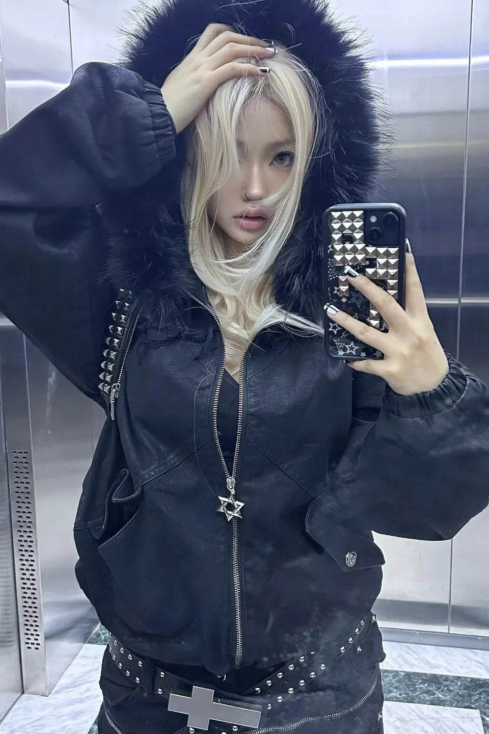 Detachable Fur Hybrid Jacket