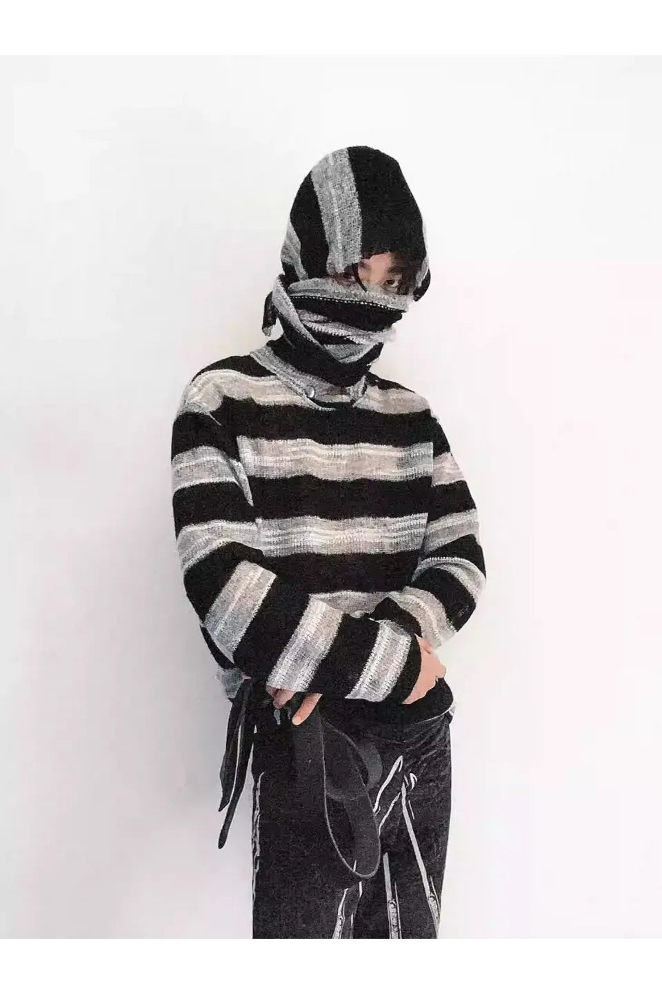 Detachable Neck Warmer Mohair Knit Top