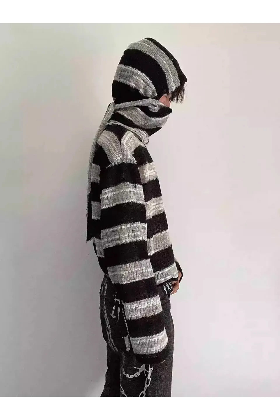 Detachable Neck Warmer Mohair Knit Top