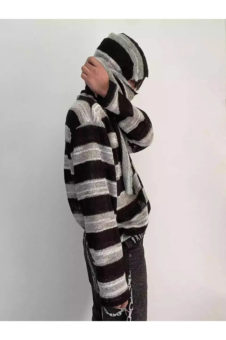 Detachable Neck Warmer Mohair Knit Top