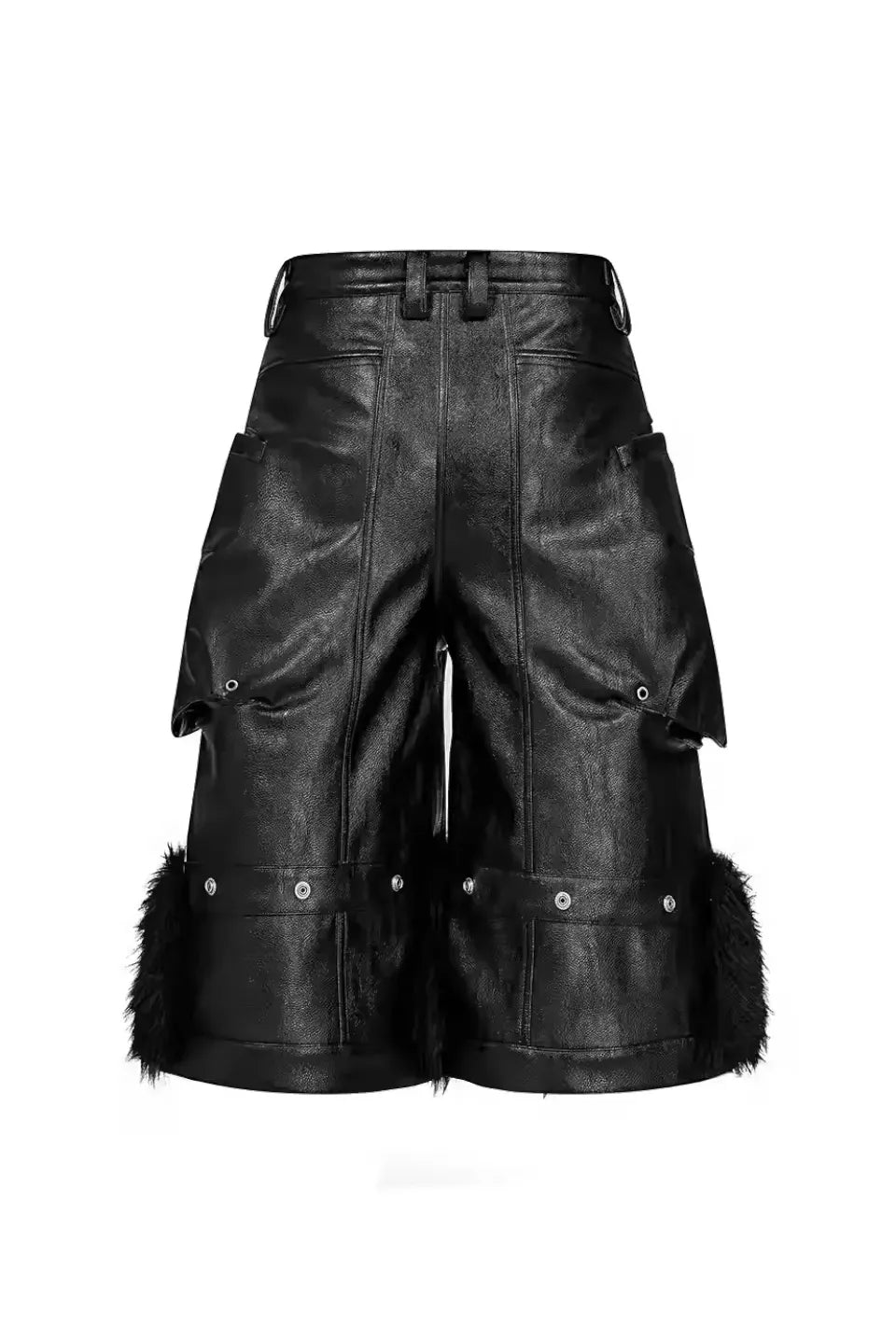 Detachable Waxed Cropped Leather Pants