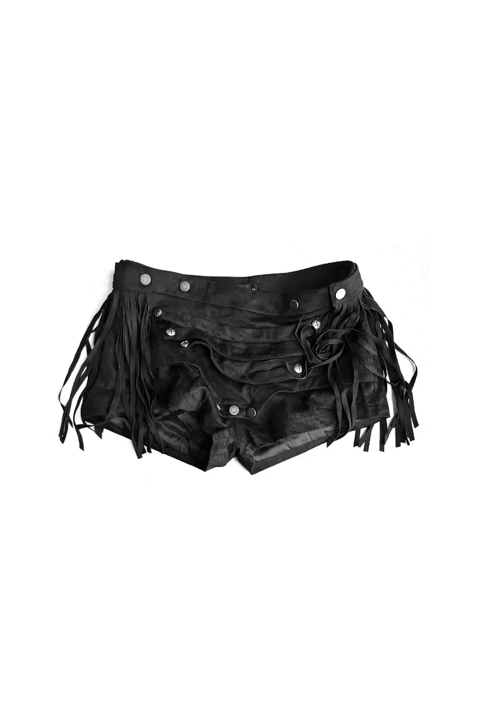 Detachable Fringe Grungy Suede Shorts