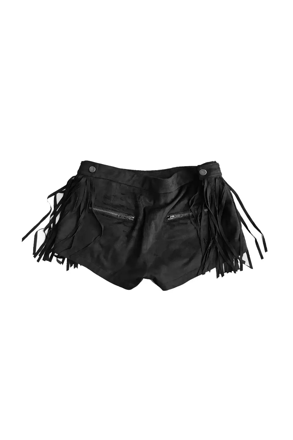 Detachable Fringe Grungy Suede Shorts