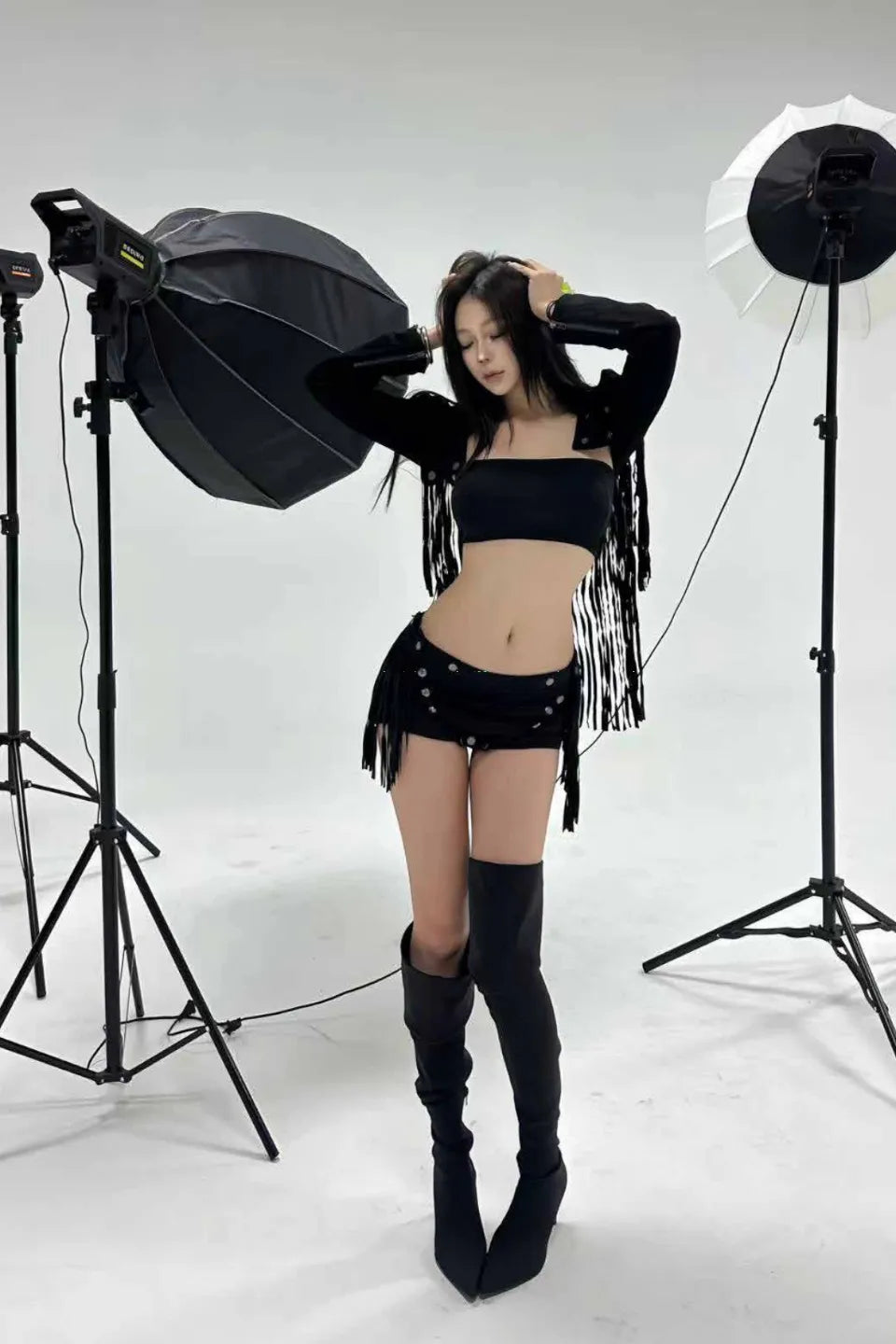Detachable Fringe Grungy Suede Shorts