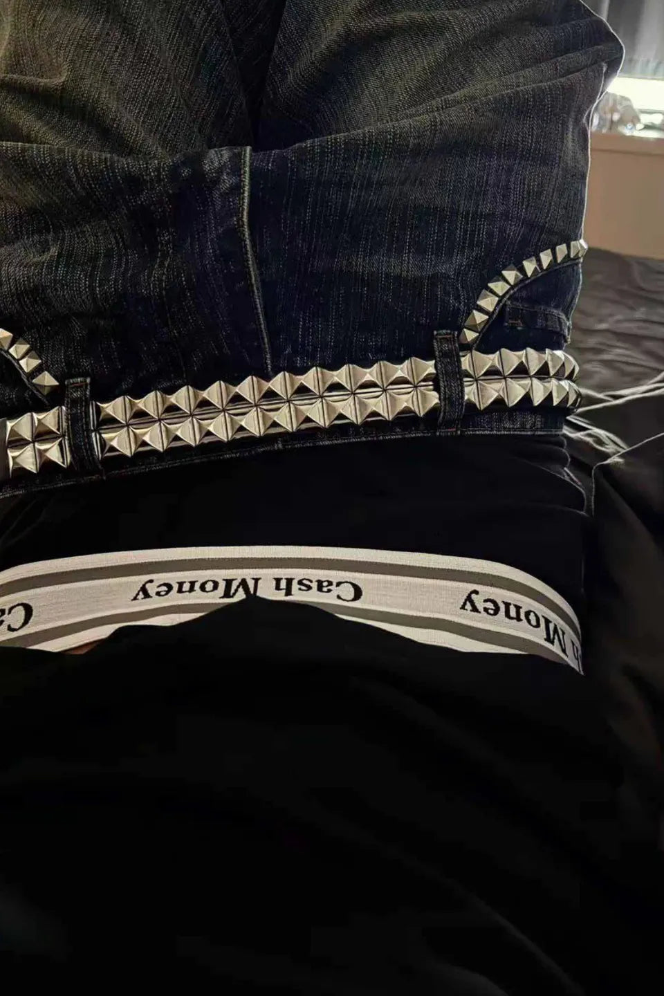 Cinder Vein | Diamond Studded Industrial Leather Belt スタッズベルト