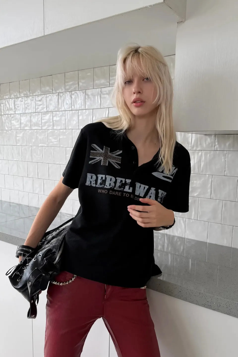 Distorted Pattern SS Polo Shirts