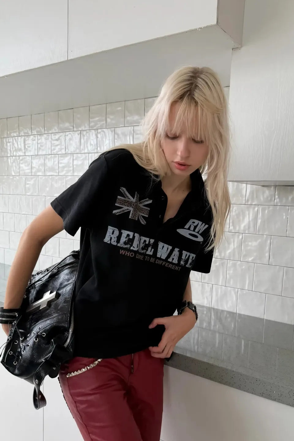Distorted Pattern SS Polo Shirts
