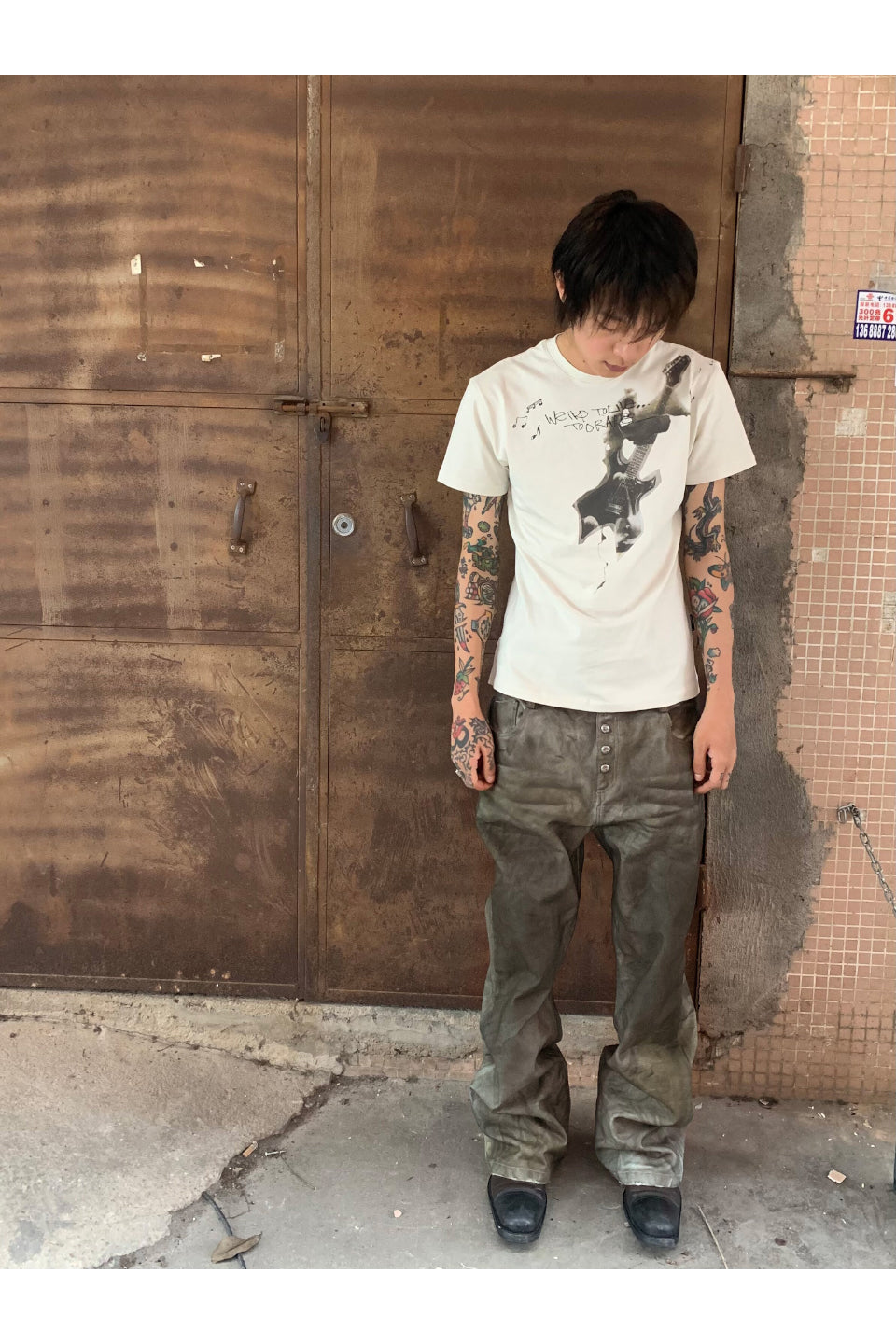 Distressed Canvas Trousers