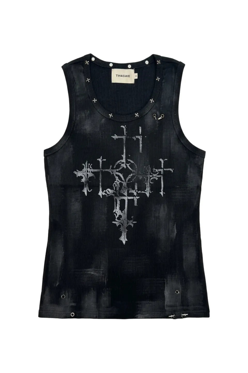 Distressed Dark Cross Tank Top