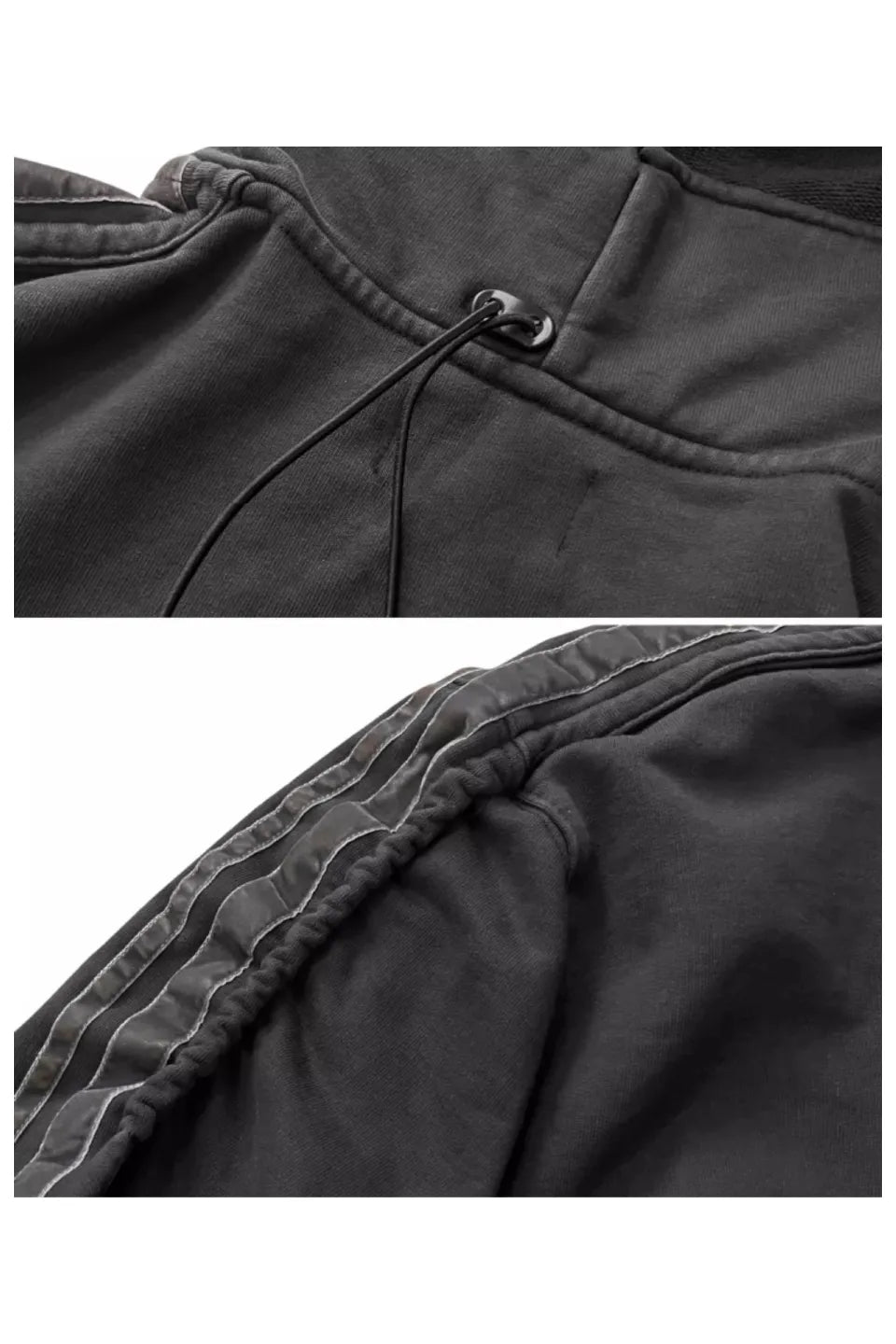 Distressed Draw String Zip Up Hoodie