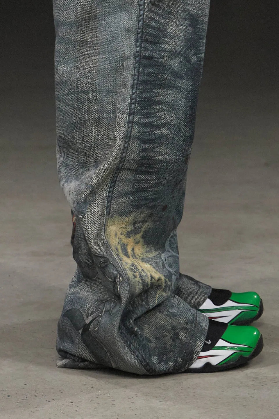 Distressed Paisley Bandana Flared Pants