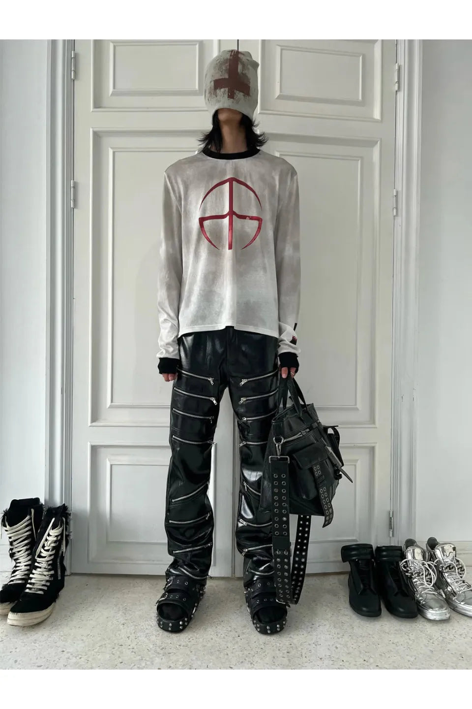 Distressed Print Long Sleeve Tee