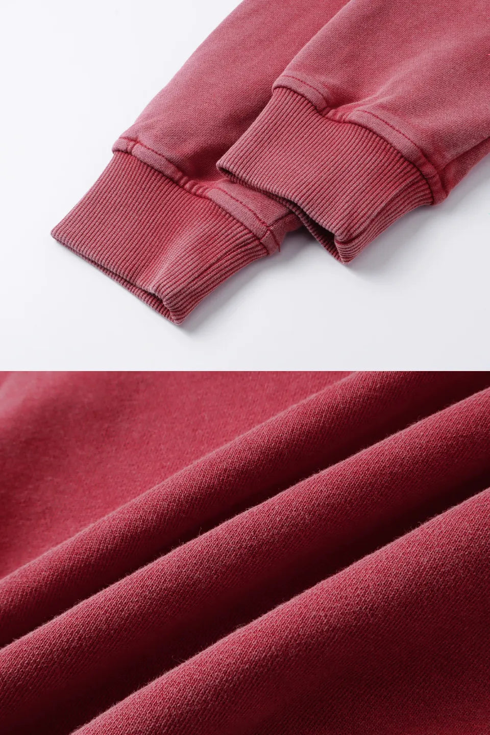 Distressed Red Zip Up Hoodie