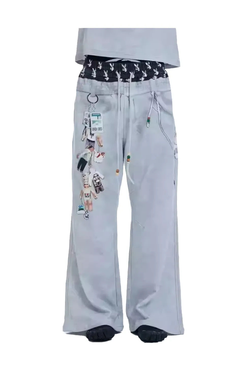 Doll Charm Graphic Double Waist Sweatpants