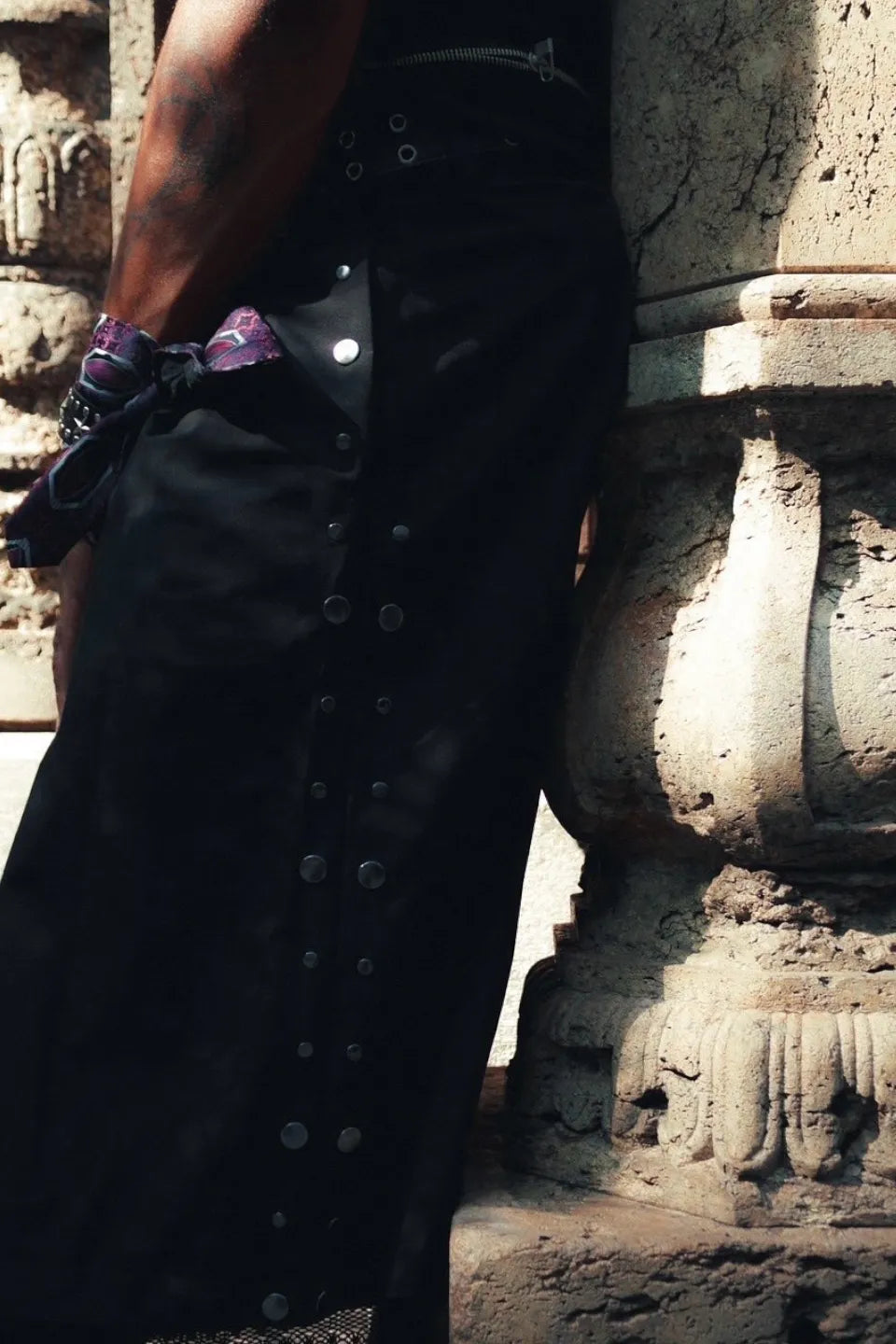 Double Belt Studs Shorts