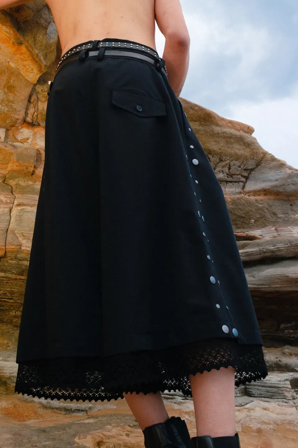 Double Belt Studs Shorts