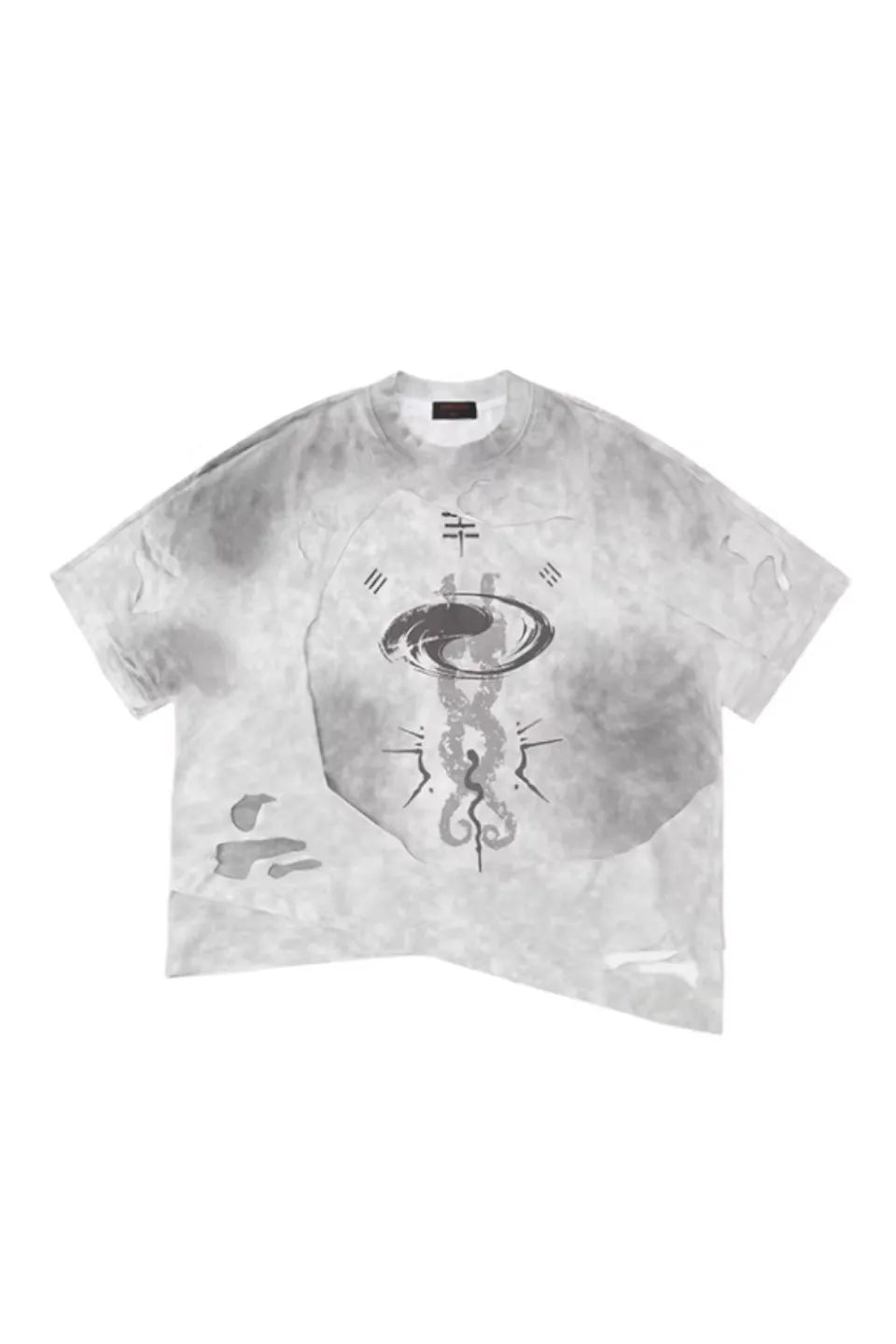 Double Layer Distressed Mythology Print T-Shirt