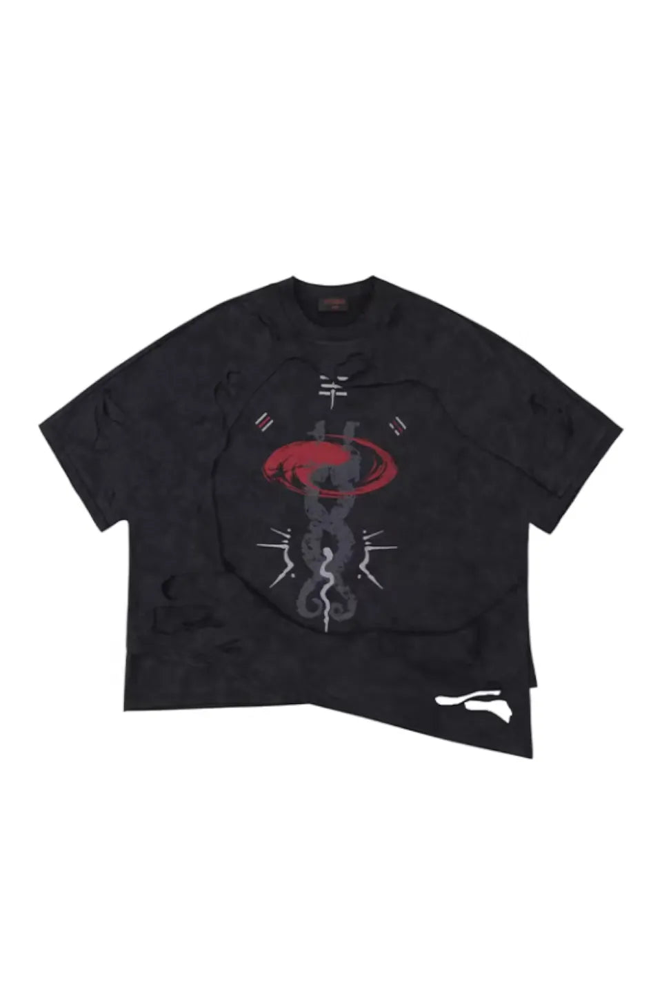 Double Layer Distressed Mythology Print T-Shirt