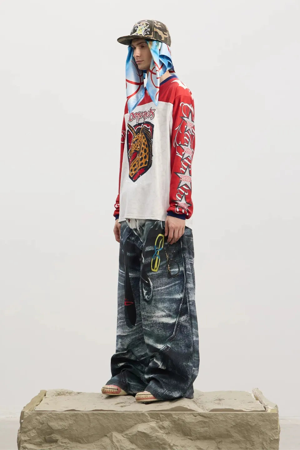 DND4DES | Double Layer Illusion Baggy Pants バギープリントパンツ