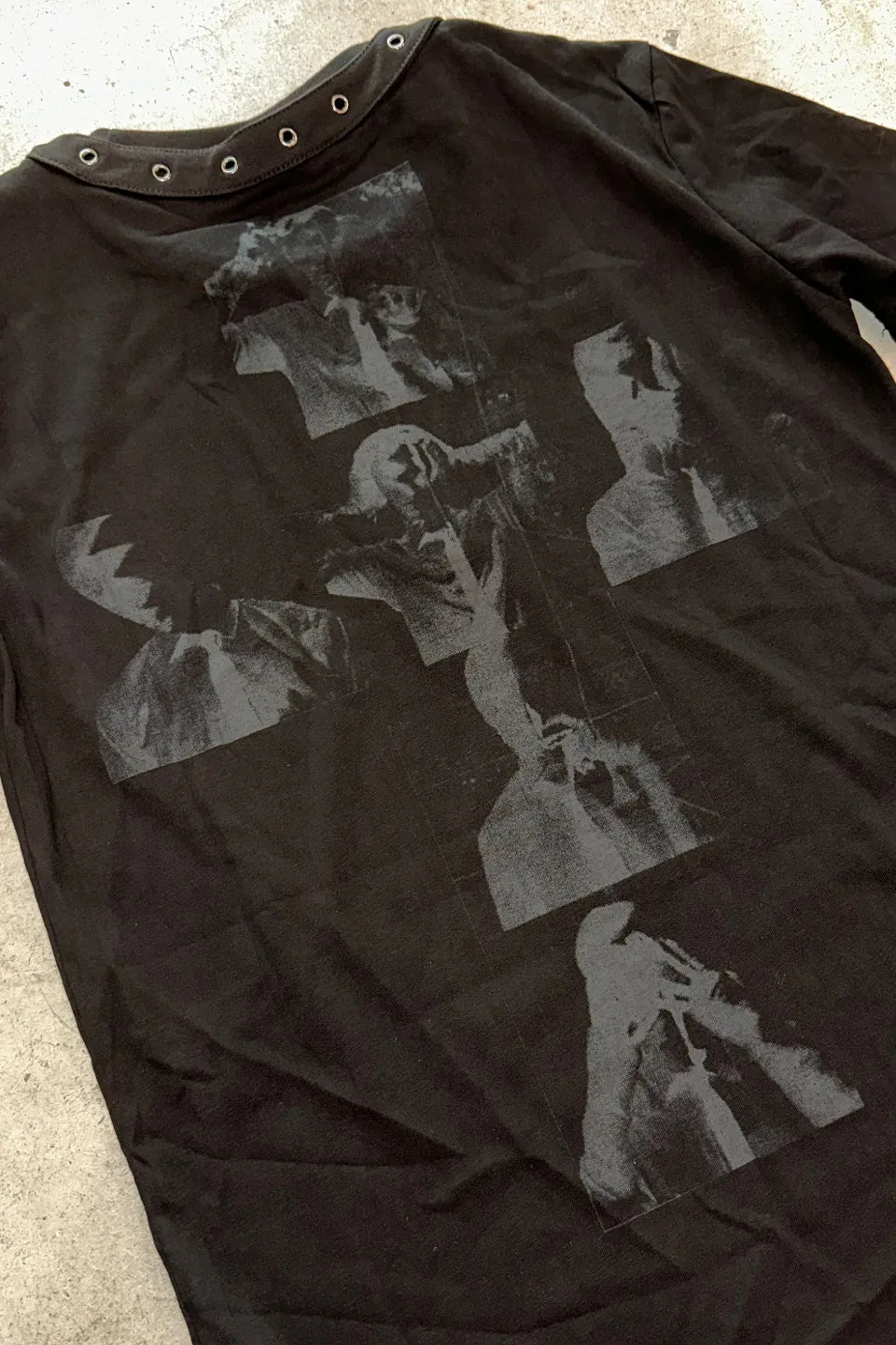 Double Layer V Neck Riveted T-Shirt