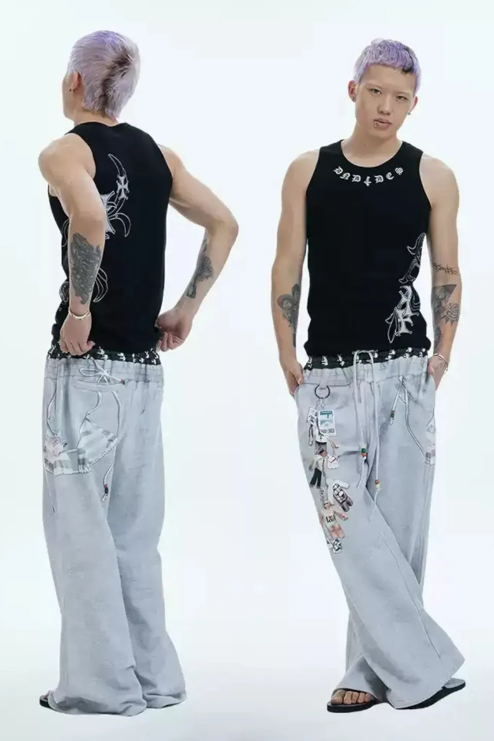 Double Waist Doll Sweat Baggy Pants