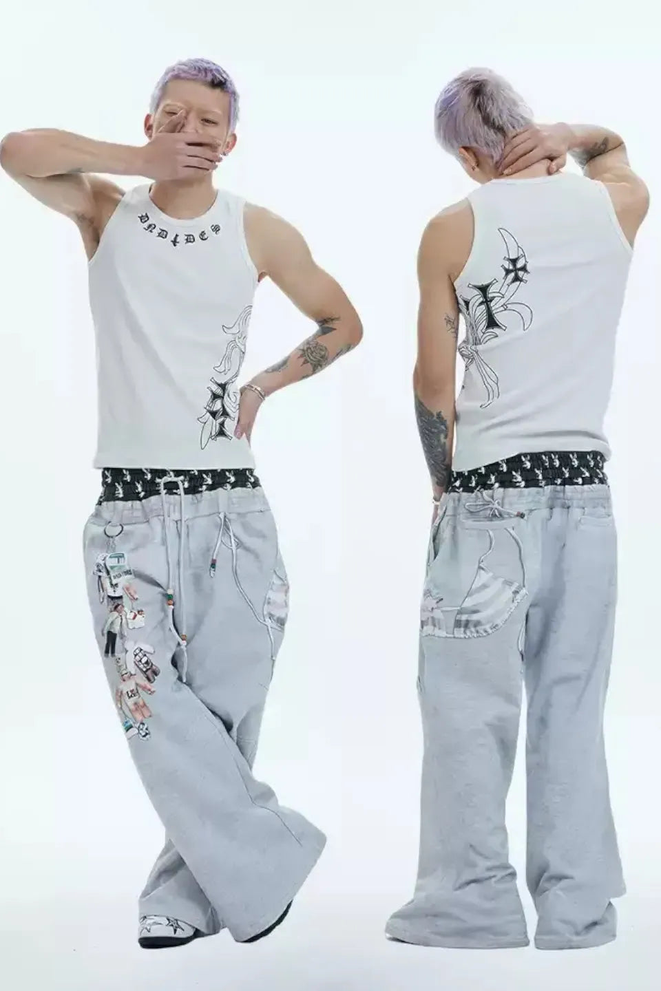 Double Waist Doll Sweat Baggy Pants
