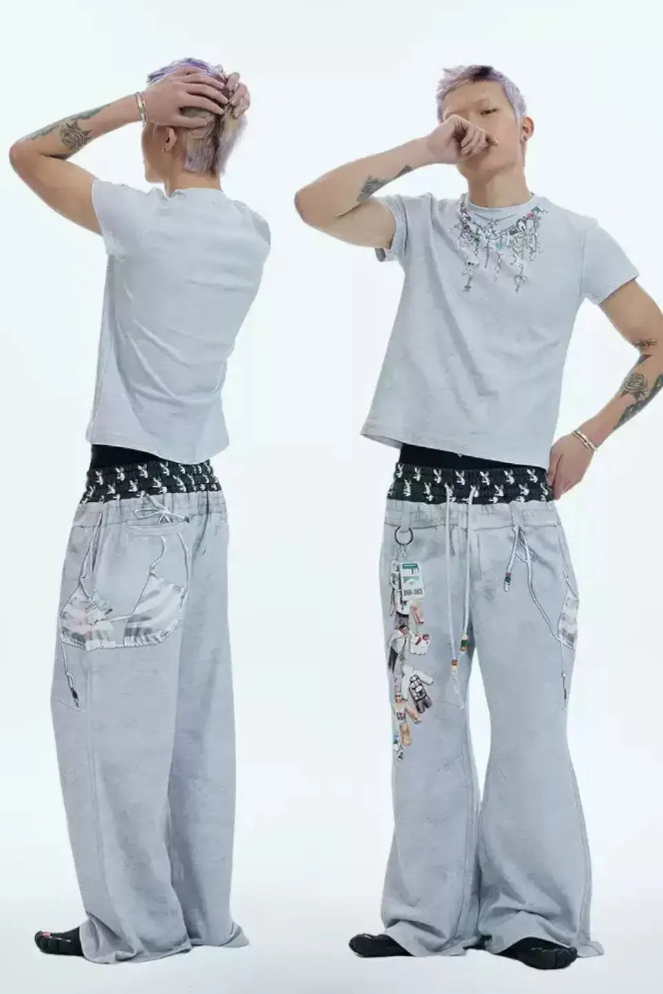 DND4DES | Double Waist Doll Sweat Baggy Pants バギーパンツ
