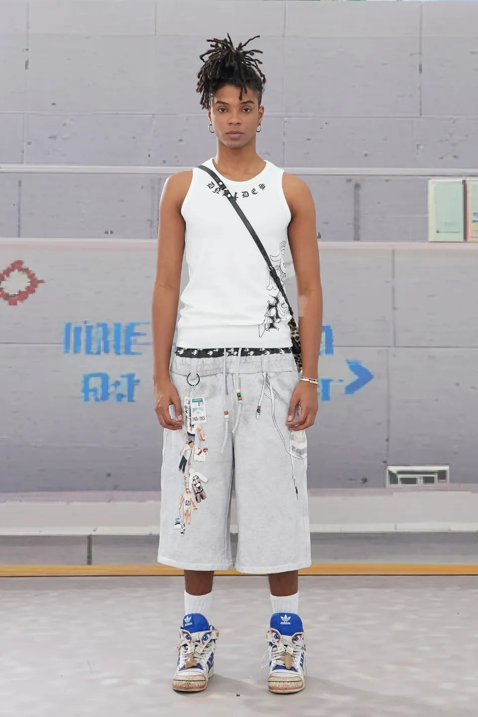 【値下げ可】DND4DES ダブルウエスト スウェットハーフパンツ　フェード加工 DND4DES | Double Waist Doll Sweat Shorts スウェットショーツ
