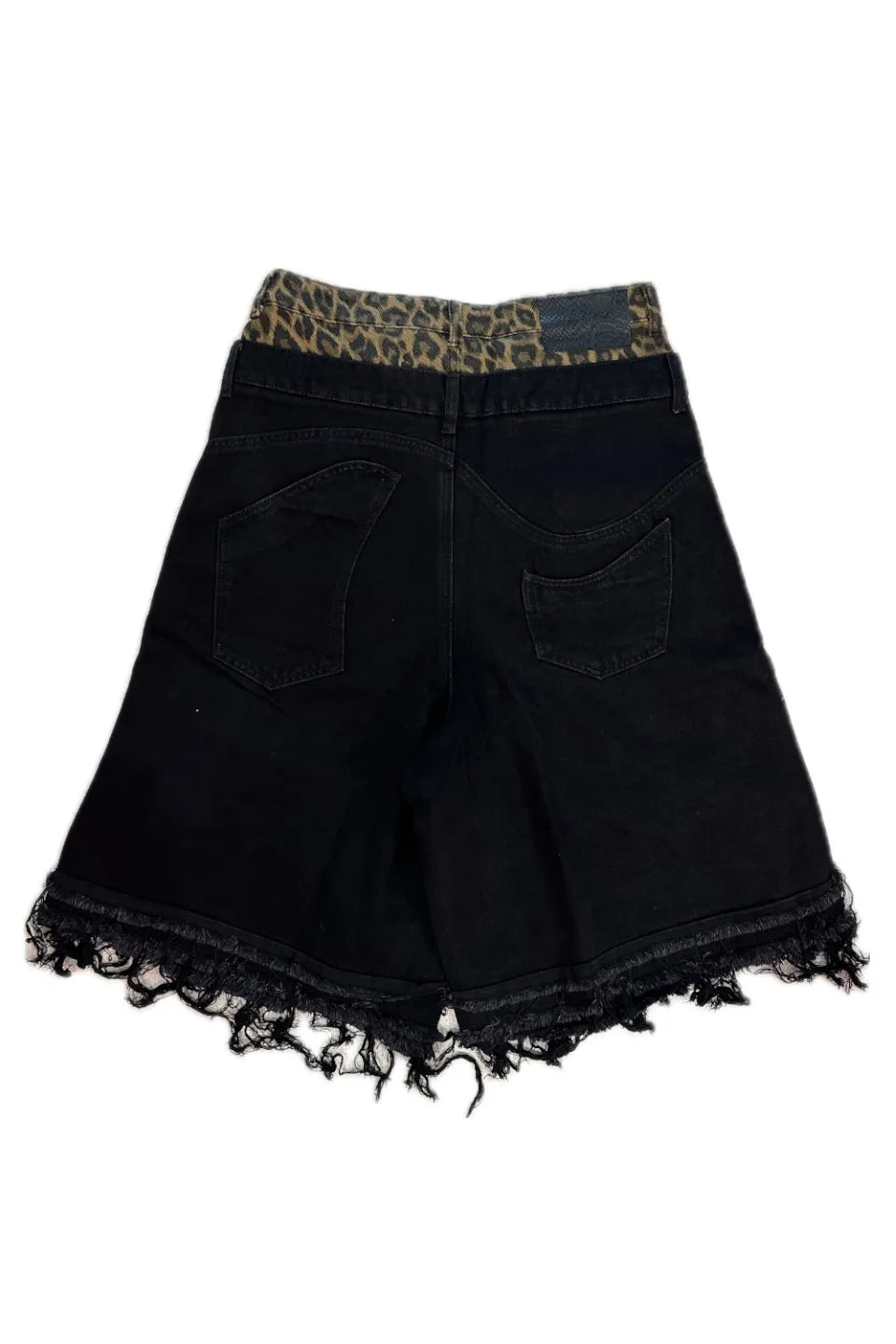 Double Waistband Extreme Distressed Shorts