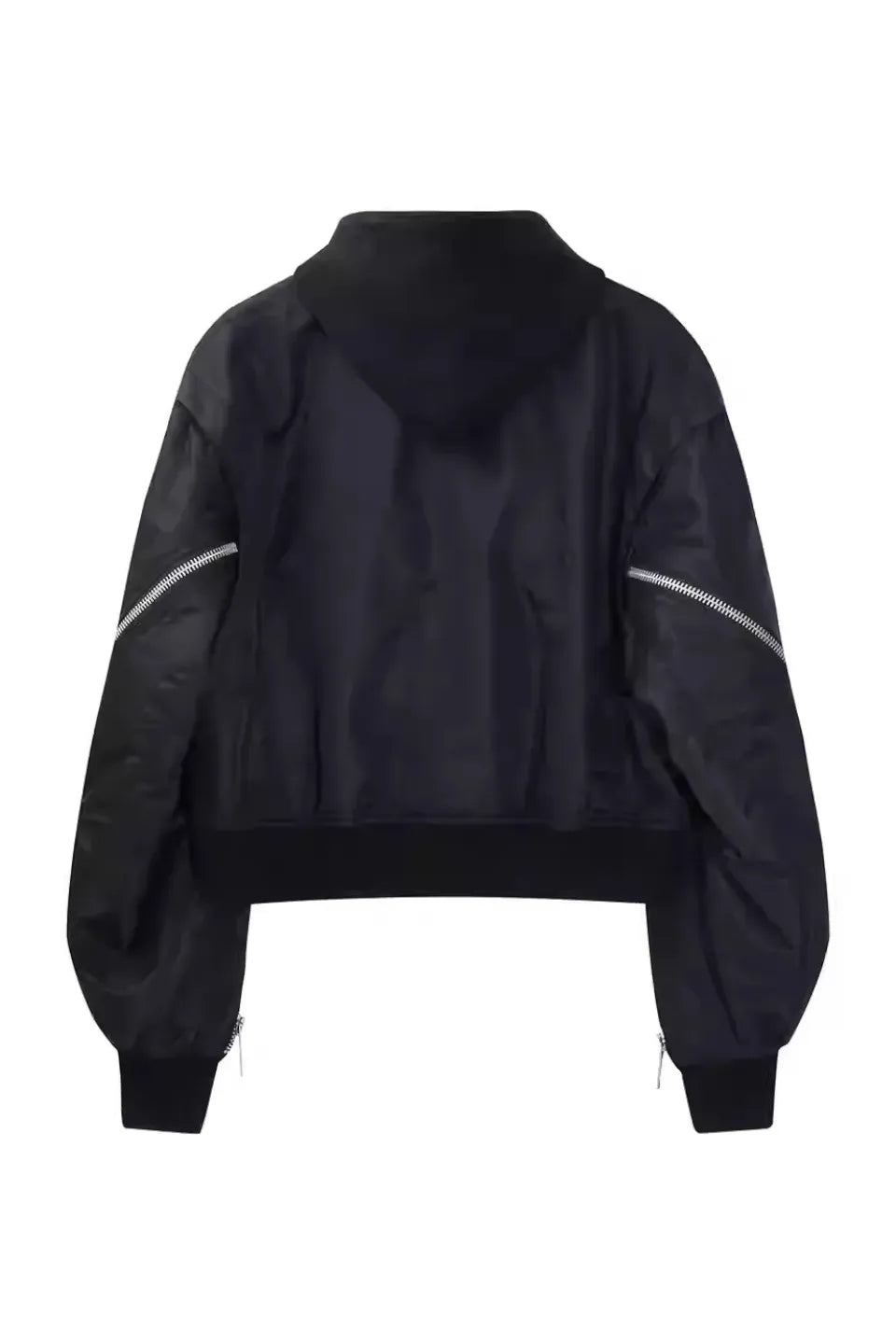 Double Zip Bone Print Hooded Jacket